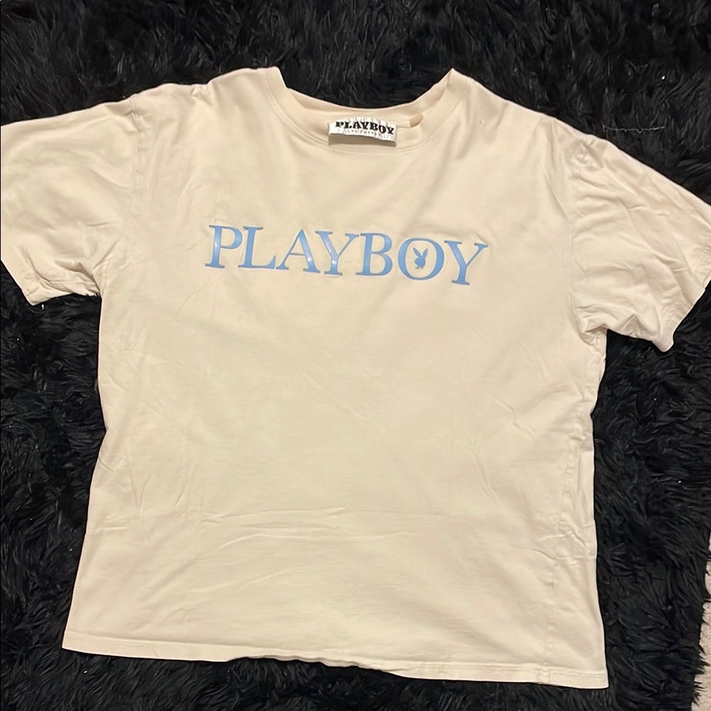 Playboy Mens Cream T-Shirt